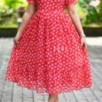 georgette Midi Dress with lining(3081)