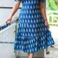 Cotton poly mix midi dress(3099)